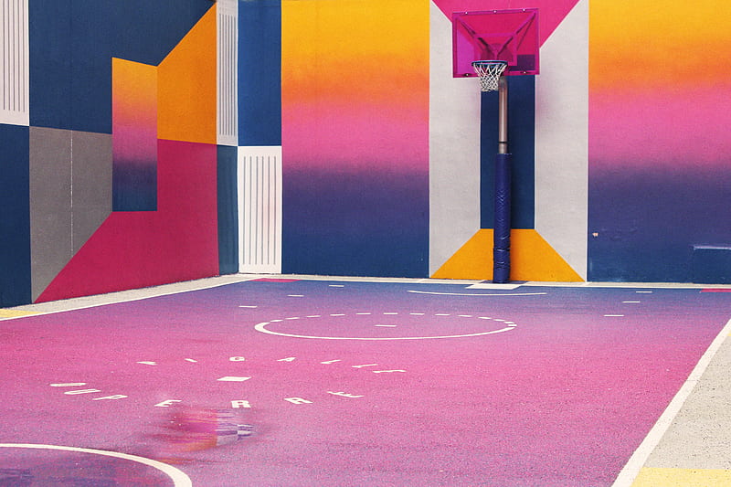 of Multi Colored Basketball Court, HD wallpaper