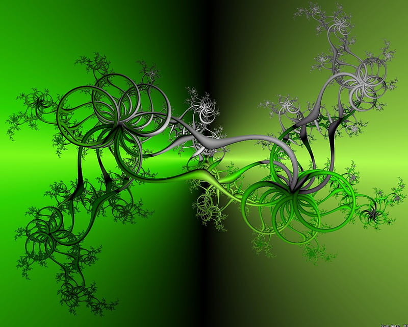 Green Magic, fun, crazy, silver, green, HD wallpaper