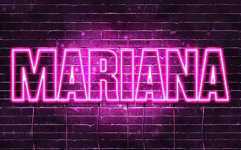 Mariana con nombres, nombres femeninos, nombre mariana, luces de neón  moradas, Fondo de pantalla HD | Peakpx