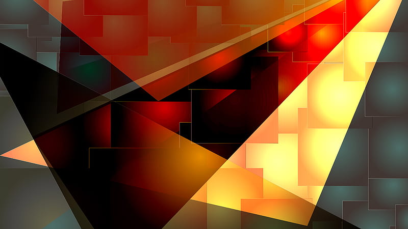 Red Orange Black Geometry Abstract, HD wallpaper