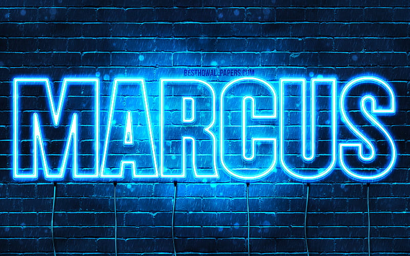 Marcus with names, horizontal text, Marcus name, blue neon lights, with Marcus  name, HD wallpaper | Peakpx