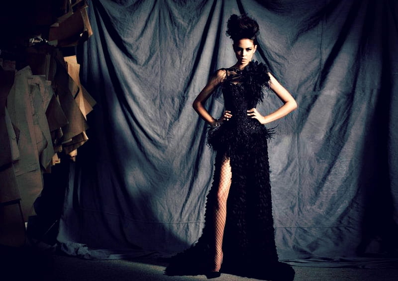 Courtney Eaton, dress, girl, model, black, fashion, woman, HD wallpaper ...
