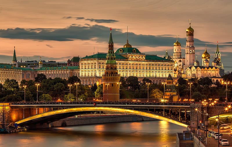Cities, Kremlin, City, Bridge, Russia, Moscow, HD wallpaper