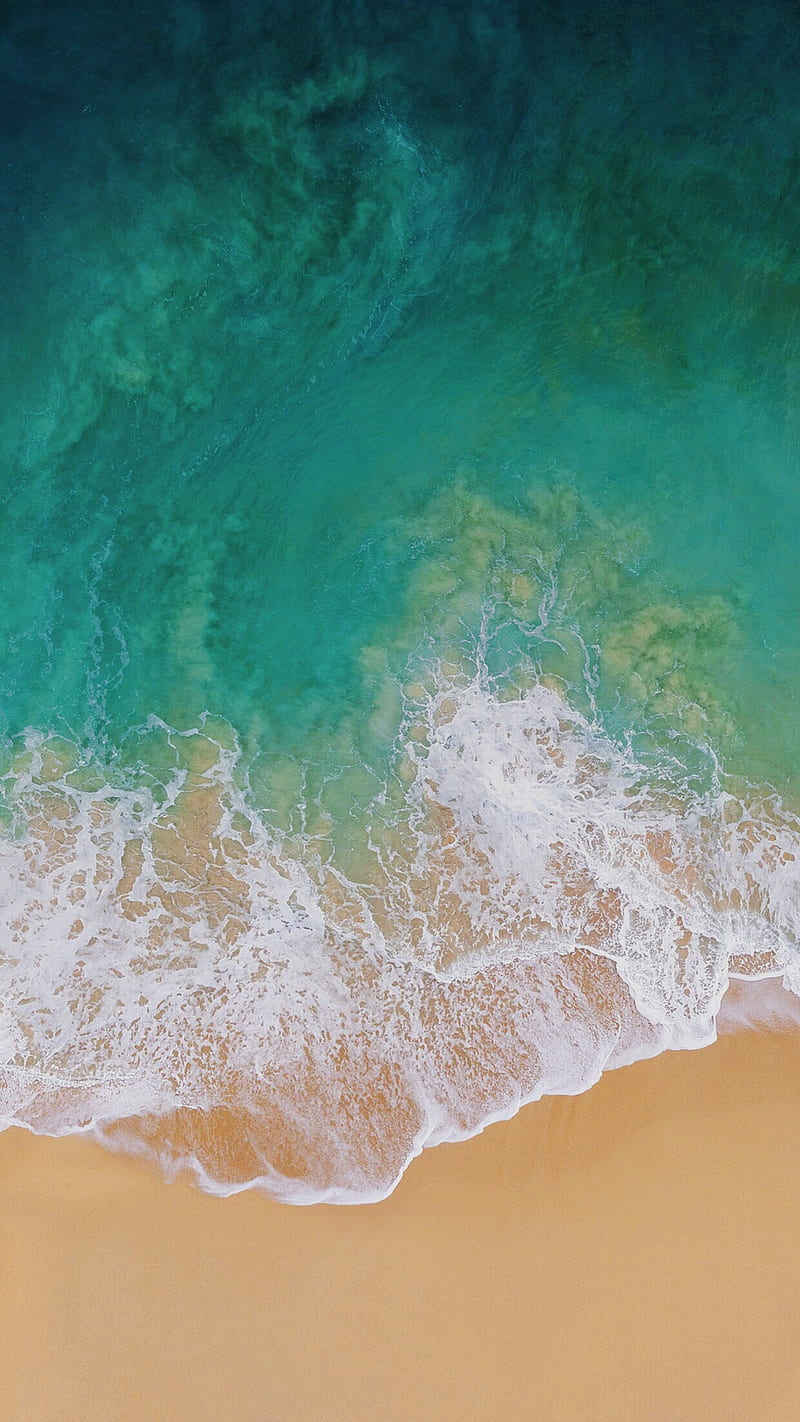 iOS 11, apple, apple inc, beach, iphone, ocean, HD phone wallpaper