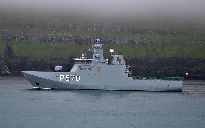 MS Knud Rasmussen, P570, Royal Danish Navy, patrol vessel, border, icebreaker warship, HD wallpaper