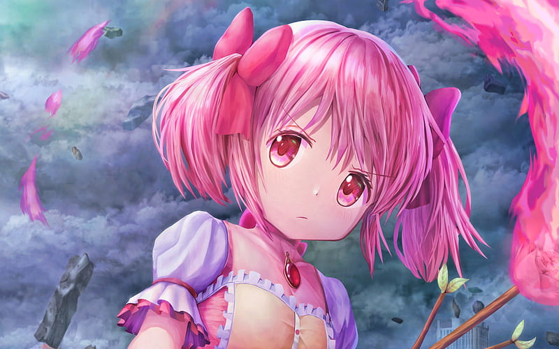 Madoka Kaname, protagonist, The Puella Magi, manga, girl with pink hair, Puella Magi Madoka Magica, HD wallpaper | Peakpx