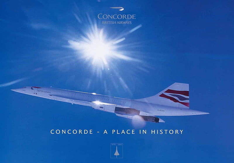 Concorde British Airways Tribute, aircraft, airplane, airliner, concorde, HD wallpaper