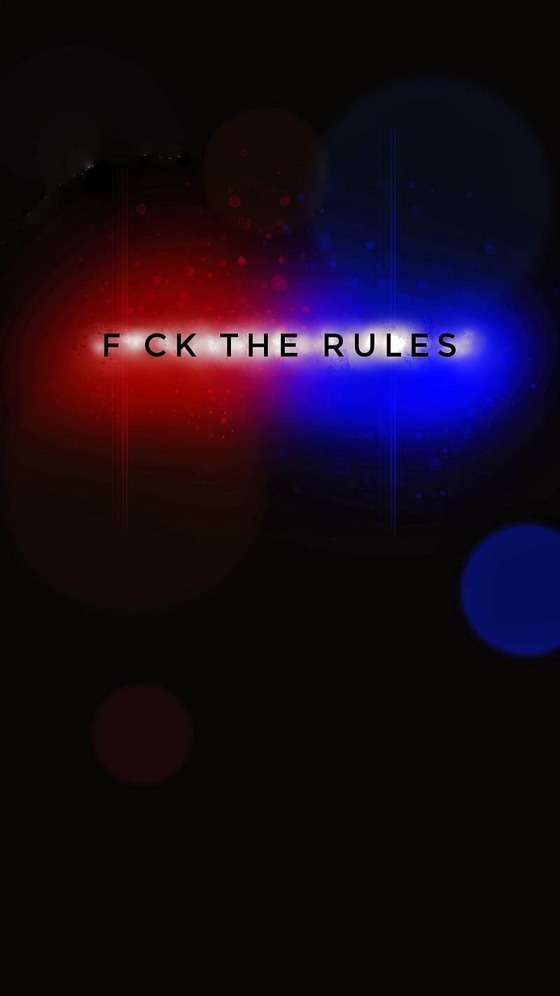 Rules, Amoled, Blue, dark, Flasher, Neon, Neon text, Police, Red, Top, HD phone wallpaper