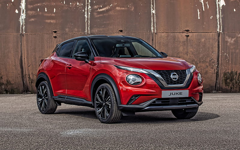 2020, Nissan Juke, front view, exterior, red crossover, black roof, new red Juke, japanese cars, Nissan, HD wallpaper