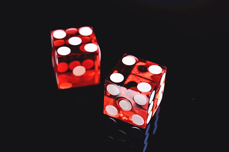 two red-and-white dices, HD wallpaper