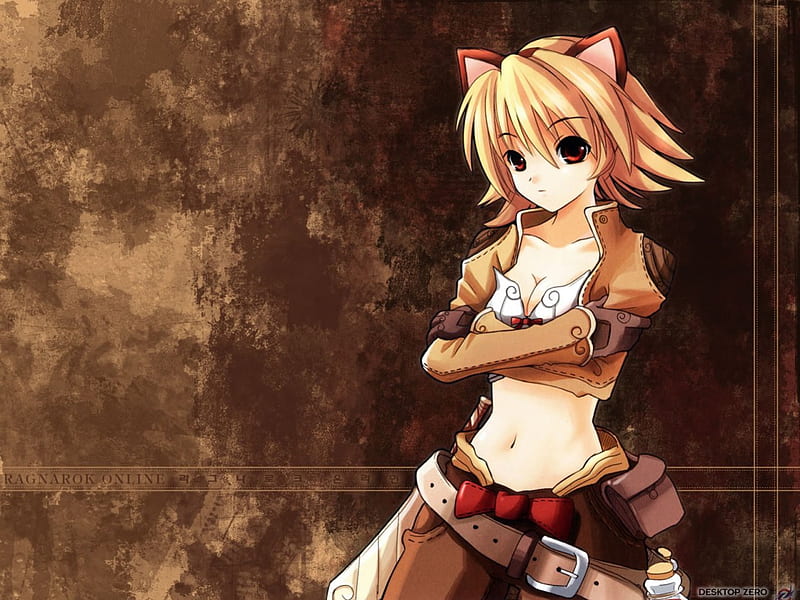 Cat Girl, ears, catgirl, cant think of a fourth, blonde, HD wallpaper