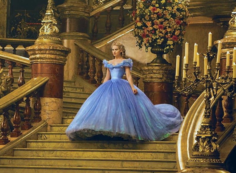 Cinderella on the Staircase , movie star, celebrity, film star, bonito, films, cinema, graphy, actress, wide screen, movies, HD wallpaper