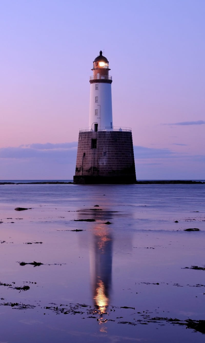 Lighthouse, beach, beauty, HD phone wallpaper