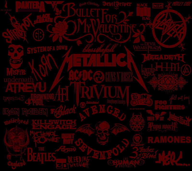 Love Rock Music, bands, metal, names, red, HD wallpaper | Peakpx