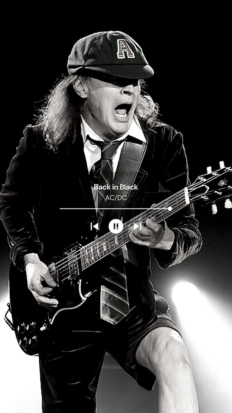 Back in black, CiverPicante, musica, Angus Young, Music, AC/DC, HD phone wallpaper