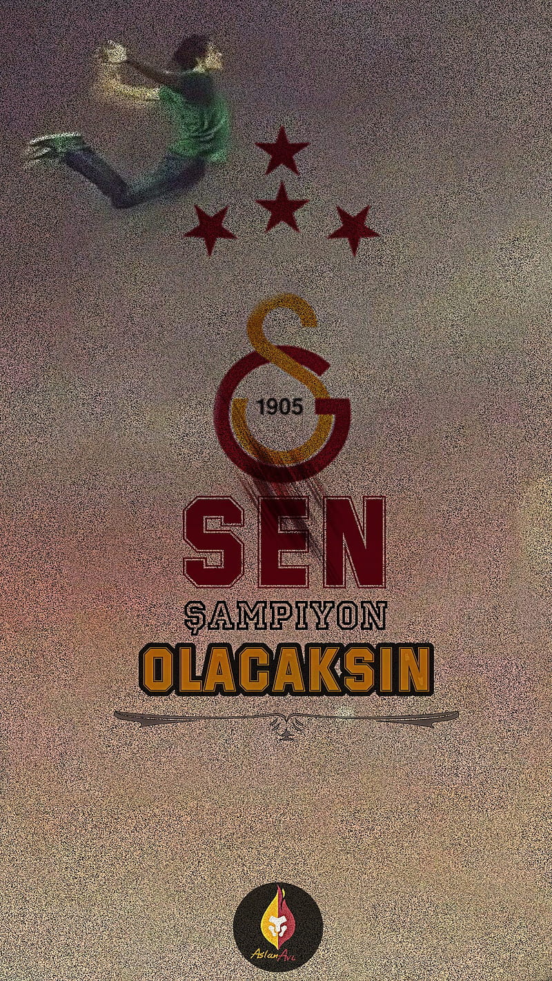 Aslanavi, 1905, aslan, black, champion, gala, galatasaray, gs, red, sen, white, HD phone wallpaper