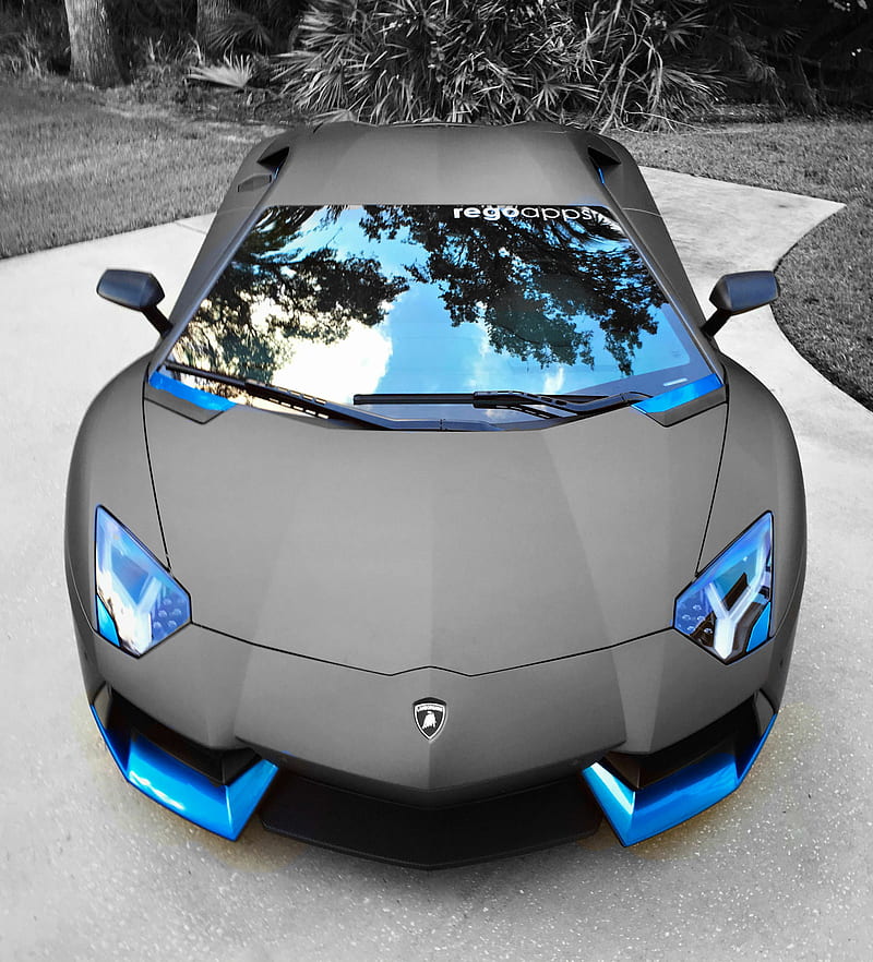 Lamborghini azul, negro, blanco, Fondo de pantalla de teléfono HD | Peakpx