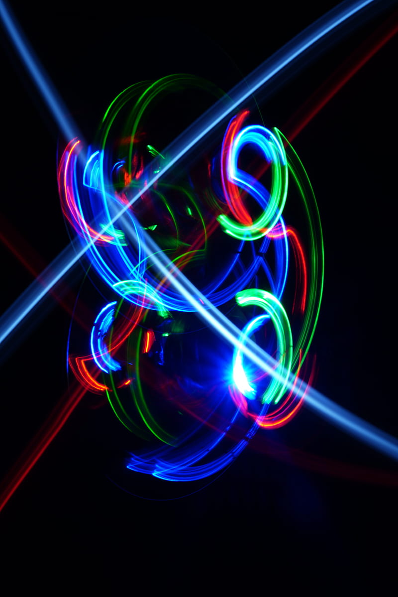 neon, light, long exposure, blur, colorful, abstraction, HD phone wallpaper
