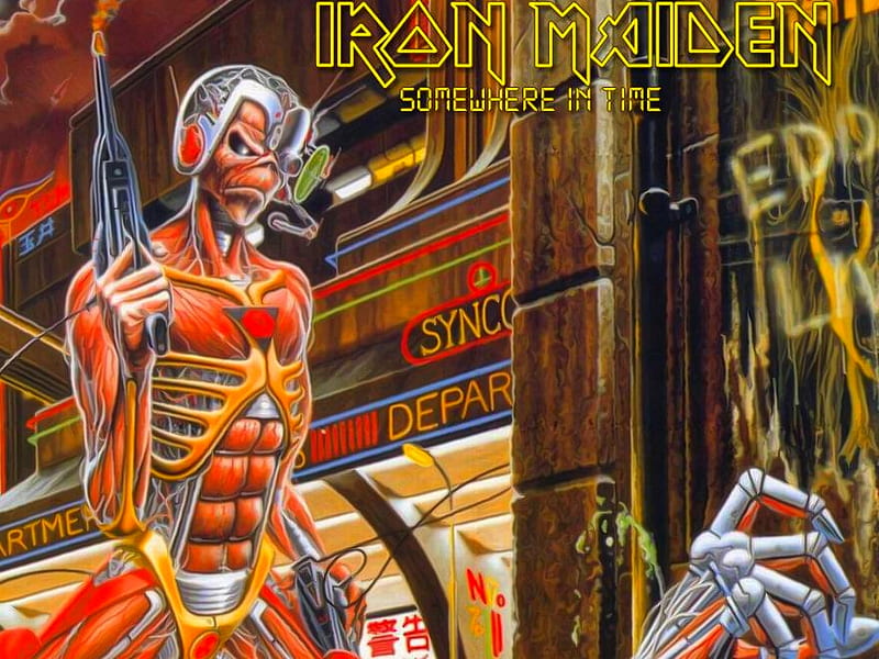 Iron Maiden, metal, time, heavy, somewhere, iron, maiden, HD wallpaper