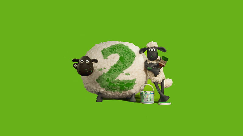 The Sheep 2, green background Shaun, HD wallpaper