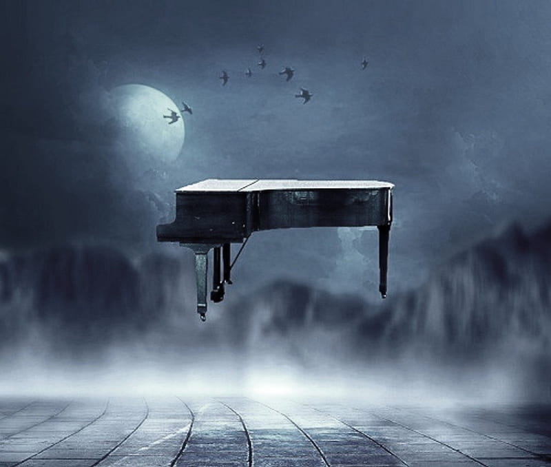 Midnight sonata, new, color, piano, wallpper, HD wallpaper