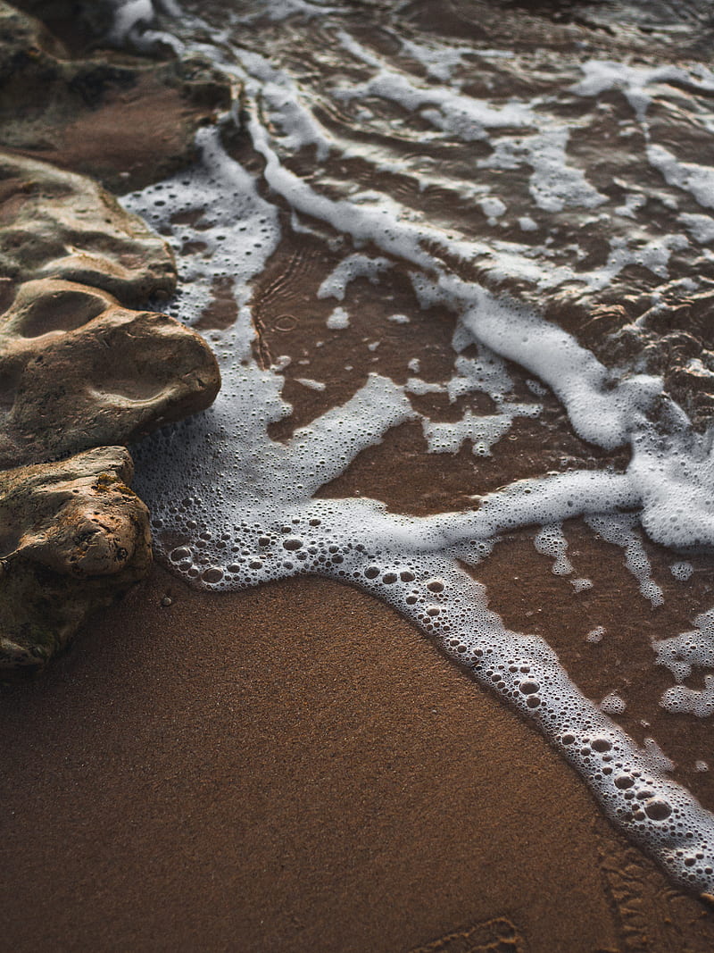 coast, rocks, foam, sea, surf, HD phone wallpaper