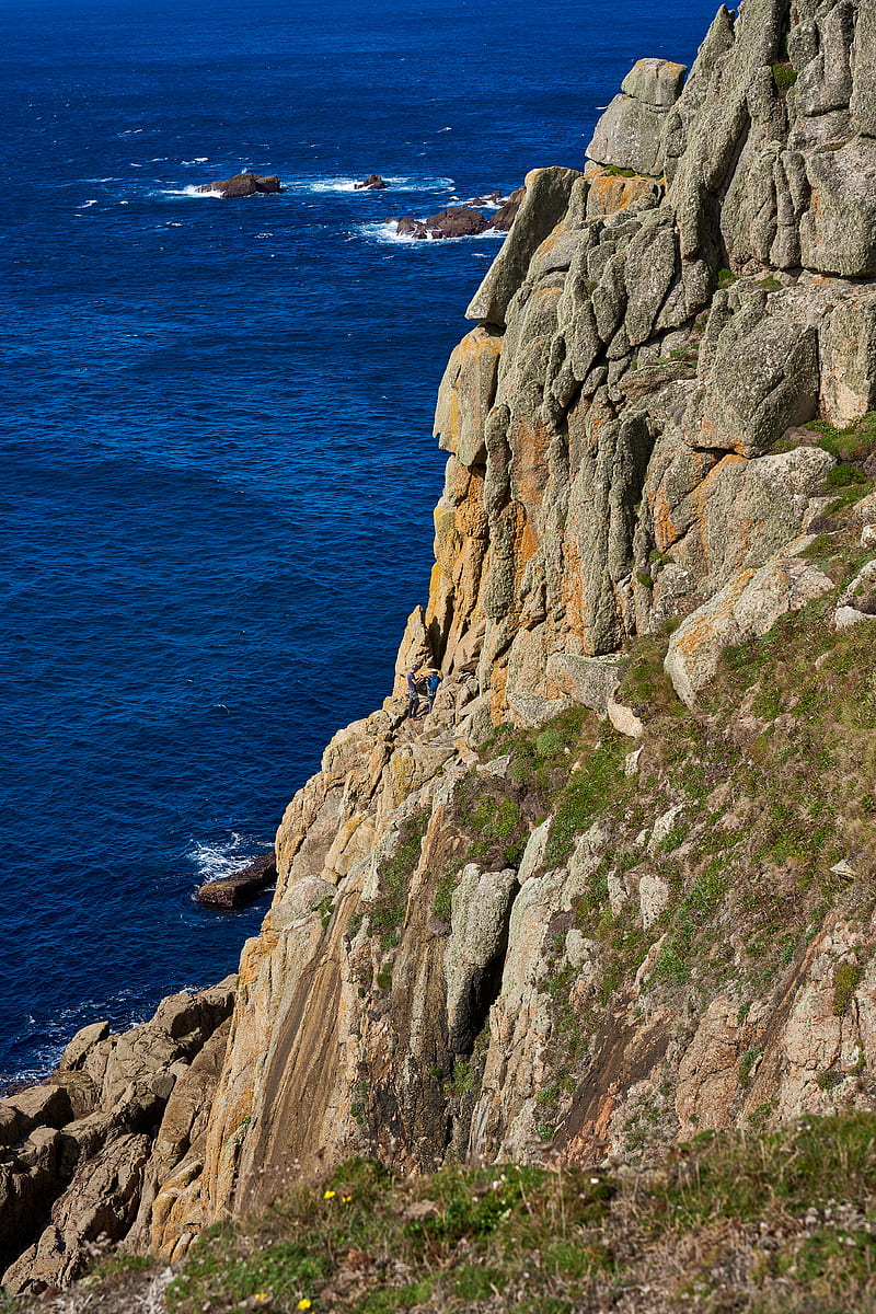 rocks, mountains, sea, cliff, stone, HD phone wallpaper