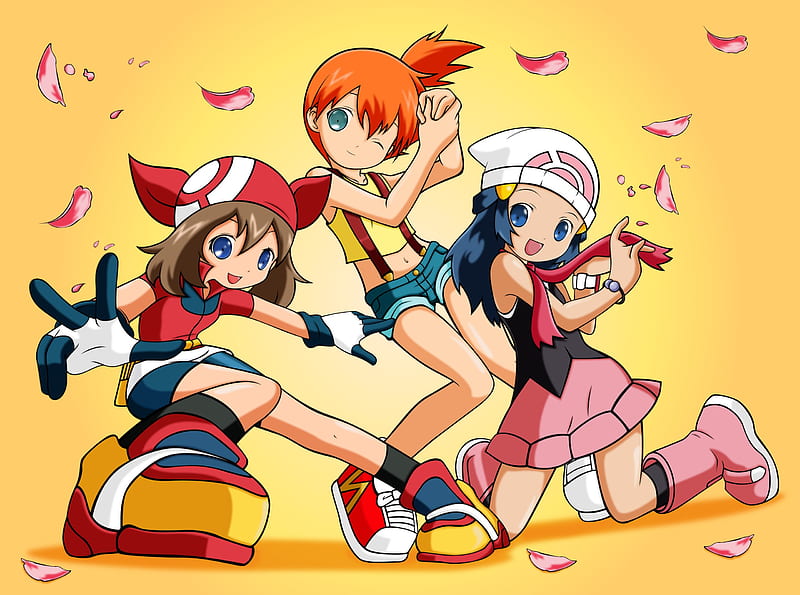 1920x1080px 1080p Free Download Pokemon Girls Haruka Kasumi Hikari Smile Anime Girl