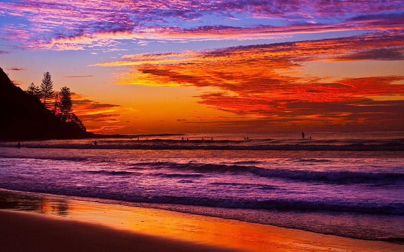 Perfect sky above the beach, beach, sunset, sky, ocean, HD wallpaper ...