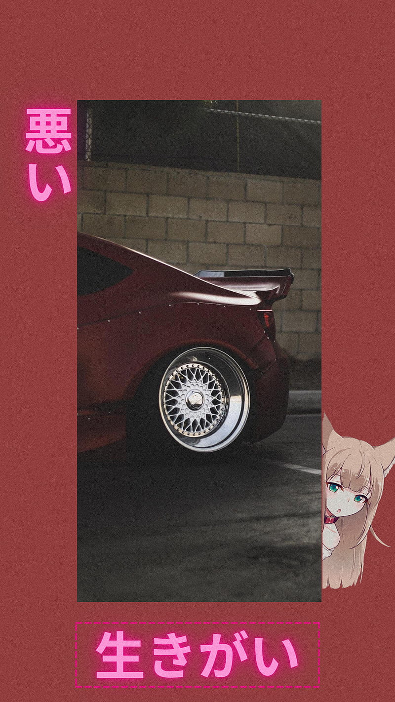 Jdm X Neko Red Anime Car Carros Fortnite Jdm With Anime Girl Racing Sad Hd Mobile Wallpaper Peakpx
