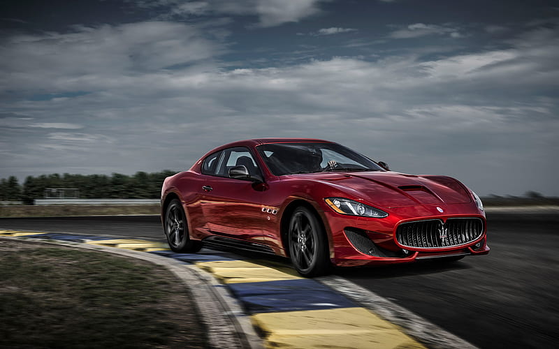 Maserati GranTurismo, 2018, red sports coupe, luxury cars, red GranTurismo Maserati, HD wallpaper
