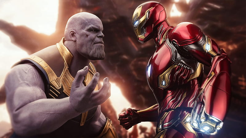Iron Man Thanos, iron-man, thanos, superheroes, HD wallpaper