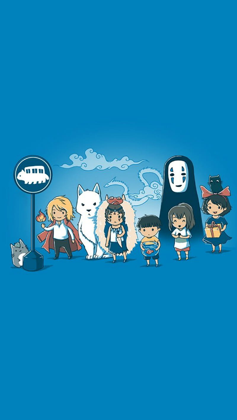 Studio Ghibli, howl, kiki, mononoke, ponyo, totoro, HD phone wallpaper
