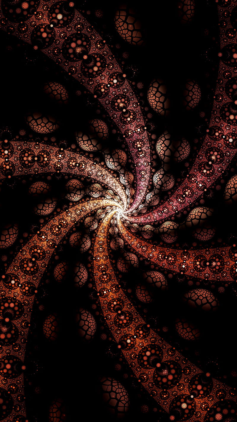 Twisted fractal , dark, sparkling, abstract, HD phone wallpaper