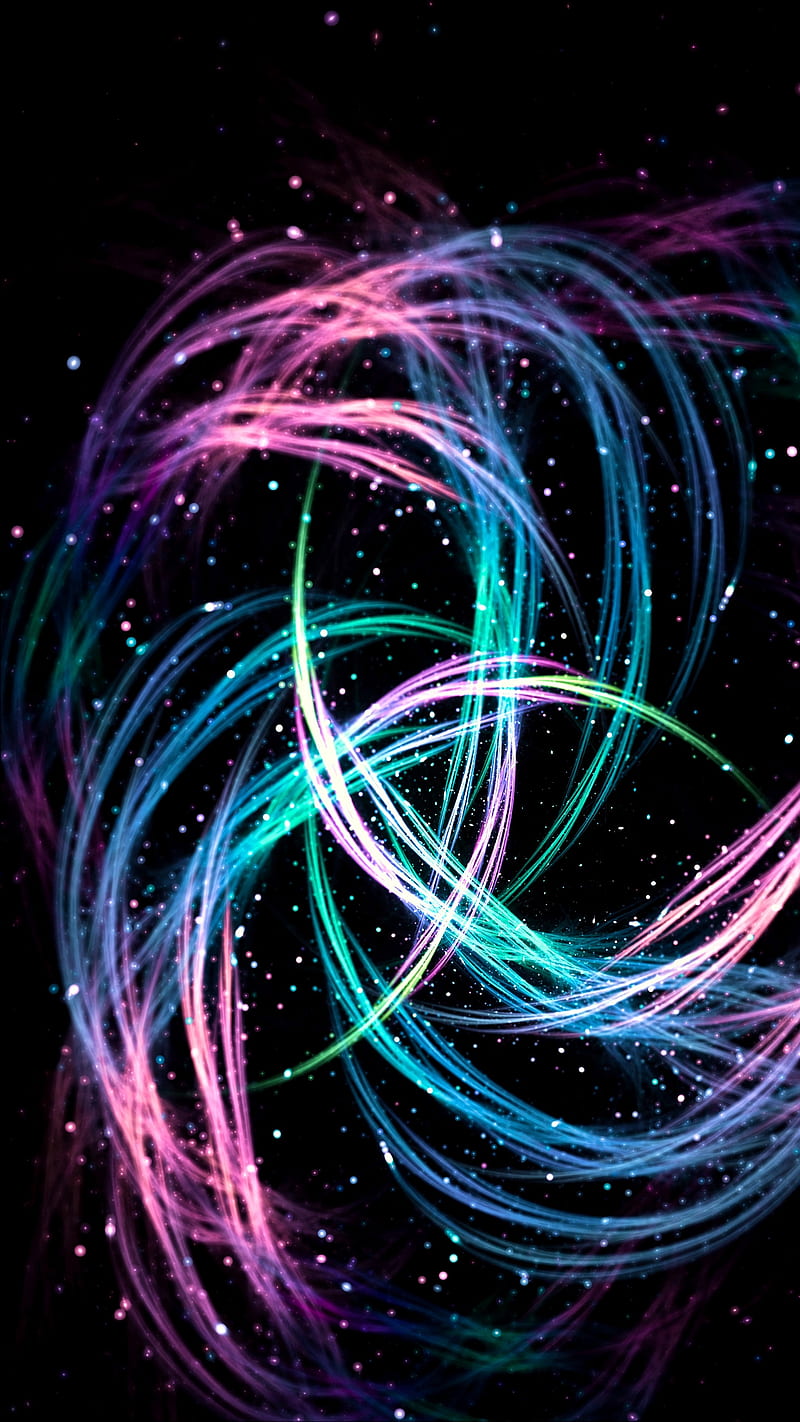 Colorful lights , glowing, sparks, dark, abstract, HD phone wallpaper