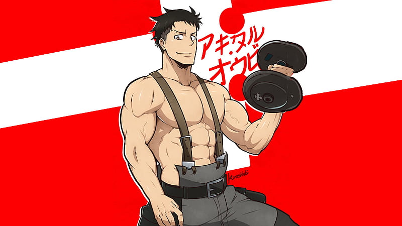 Captain Dumbell, kuroshinki, muscle, fireforce, gym, dumbell, shirtless, HD  wallpaper | Peakpx