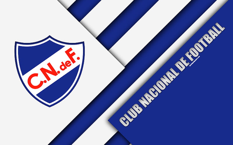 Club Nacional de Football Uruguayan football club, logo, material design, white blue abstraction, emblem, Uruguayan Primera Division, Montevideo, Uruguay, football, Nacional FC, HD wallpaper