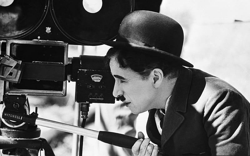 Charlie Chaplin, American actor, portrait, black and white , Sir Charles Spencer Chaplin, HD wallpaper