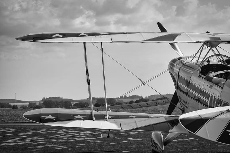 seaplane, flight, black and white, HD wallpaper