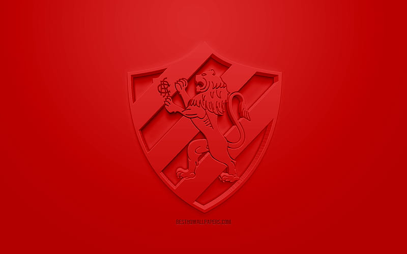 Sport Recife, SCR, creative 3D logo, red background, 3d emblem, Brazilian football club, Serie B, Recife, Brazil, 3d art, football, stylish 3d logo, Sport Club do Recife, HD wallpaper