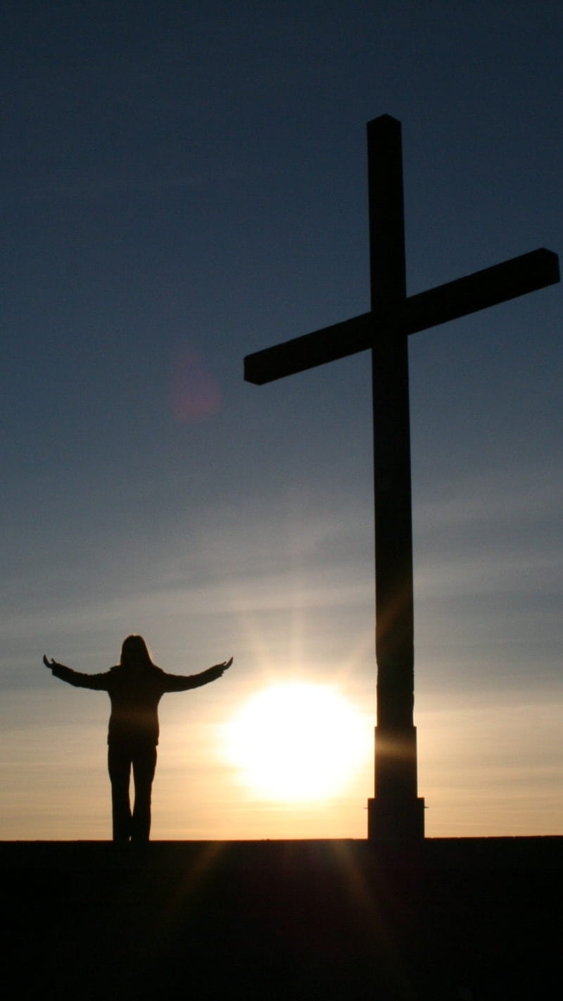 Hopeful Cross , jesus, god, religious, sunlight, sun, HD phone wallpaper