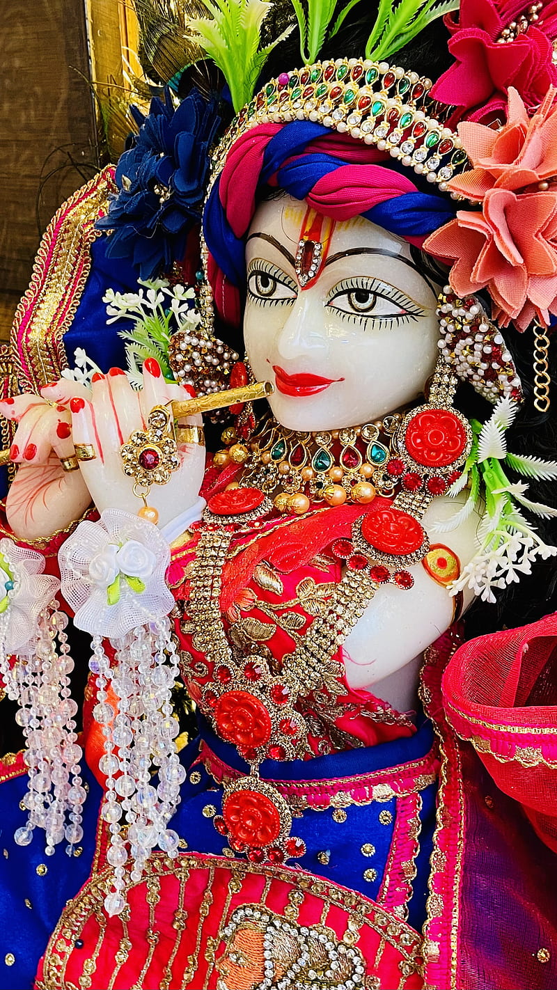 Krishna, RADHE KRISHNA, WHITE, BLUE, HINDU, HARE KRISHNA, SUPREME, BEAUTIFUL, RADHA, GREEN, PETAL, KANHA, RED, LOVE, CUTE, GOD, MULTICOLOUR, SMILE, HOME, HD phone wallpaper