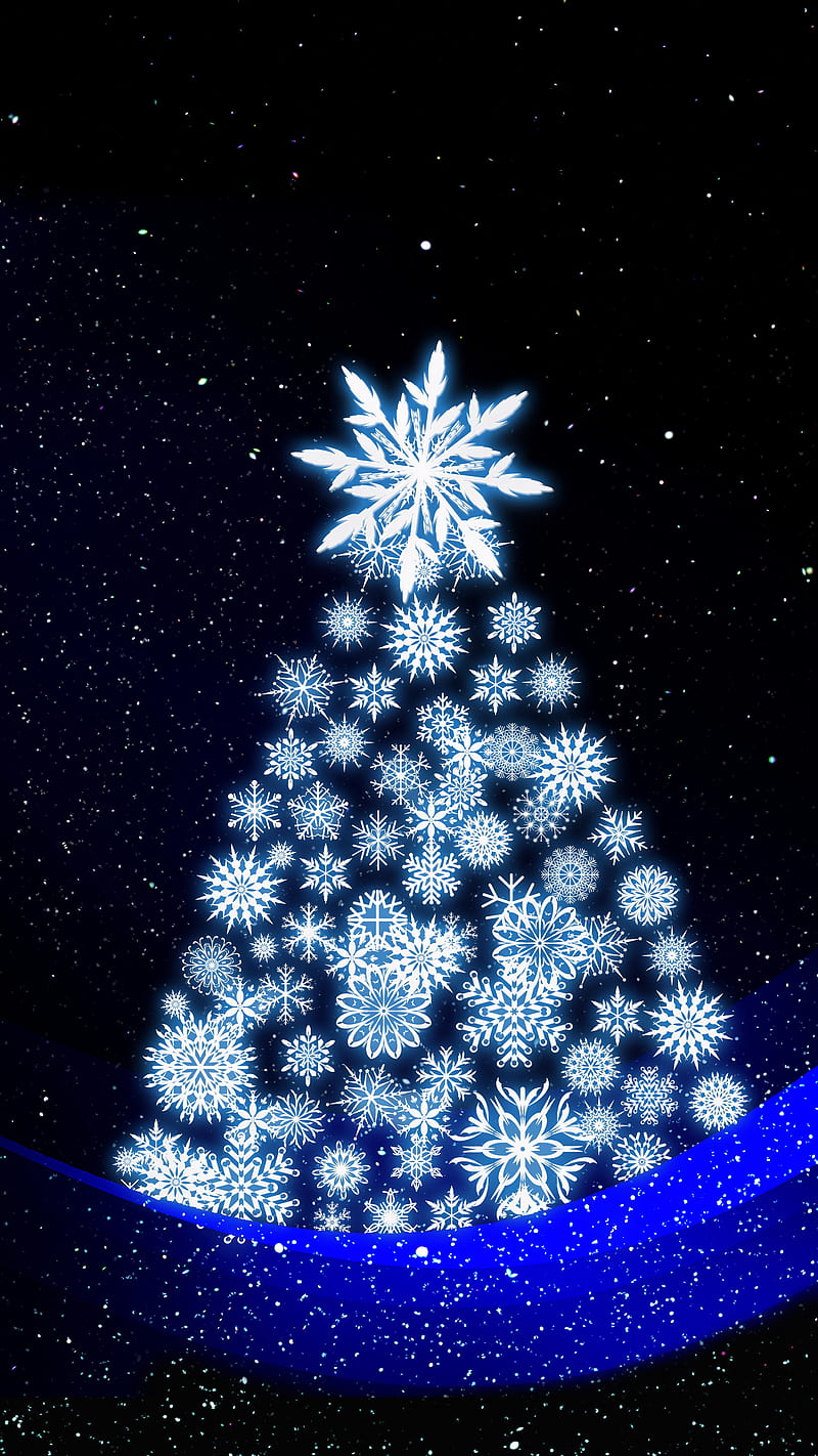 christmas blue, noel, tree, HD phone wallpaper