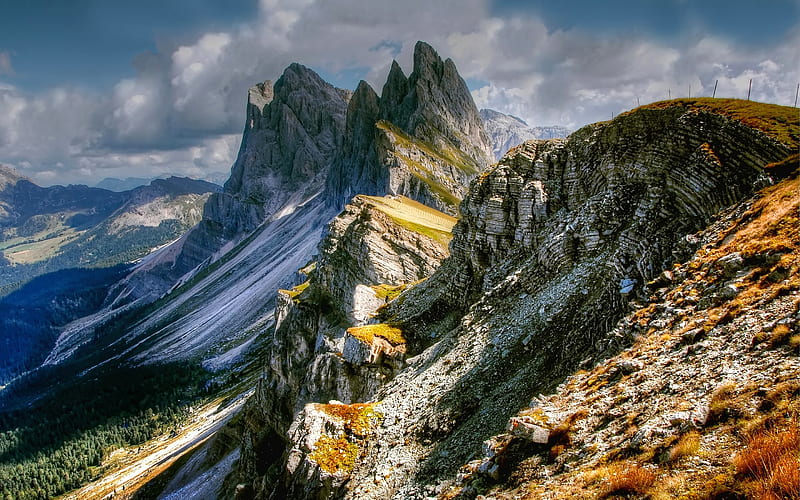 Italy, Alps, mountains, summer, Italian Alps, South Tyrol, Europe, HD wallpaper