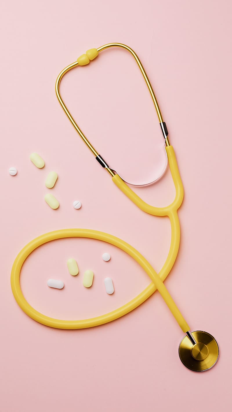 Yellow Stethoscope, stethoscope, medical device, HD phone wallpaper
