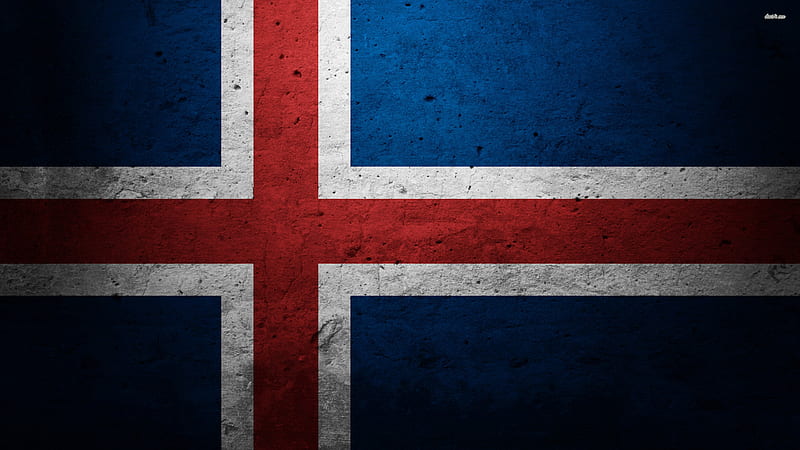 Flag Of Iceland, star of david, rustic, background, minimalism, country, flag, texture, simplistic, Iceland, HD wallpaper