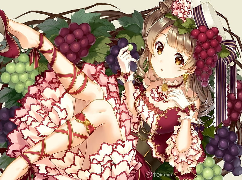 Grapes, fruit, yukietajima, girl, anime, manga, yukie tajima, face, tajima  yukie, HD wallpaper | Peakpx