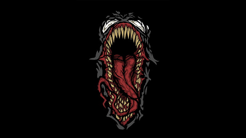 Venom Minimal Art, venom, superheroes, behance, digital-art, artwork, HD wallpaper