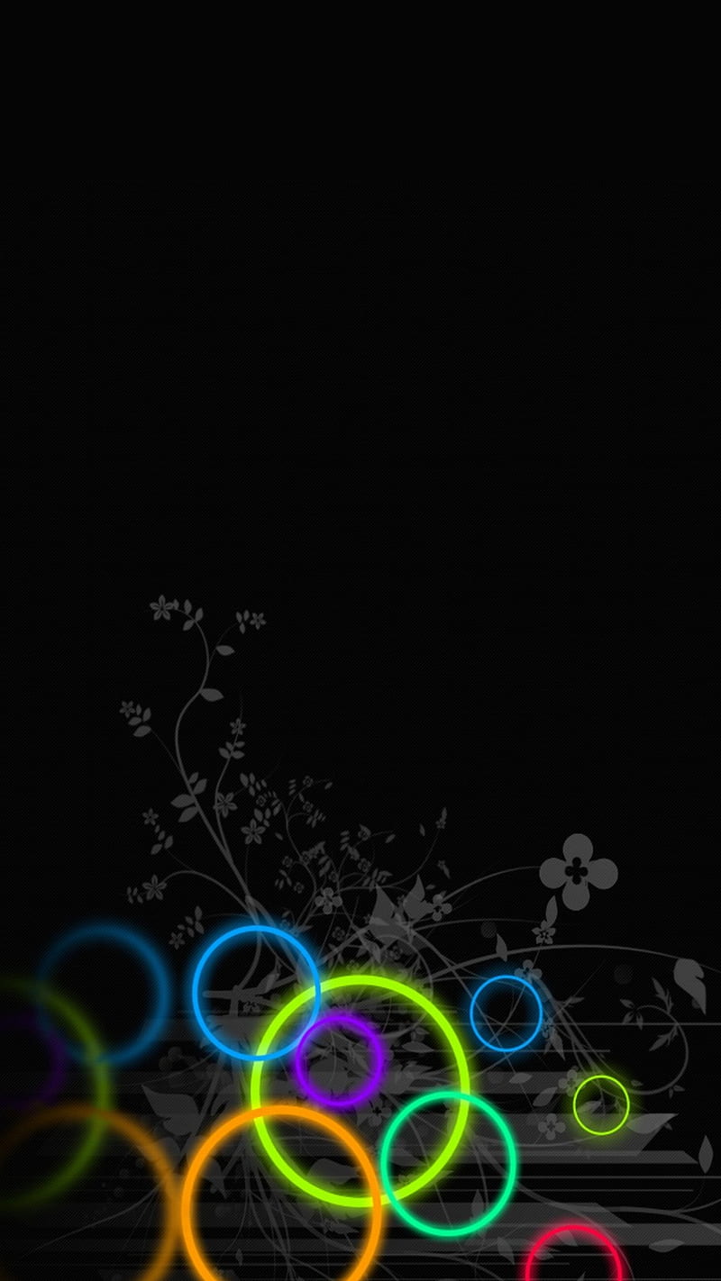 Colorful circles, abstract, art, desenho, flowers, glowing, HD phone wallpaper