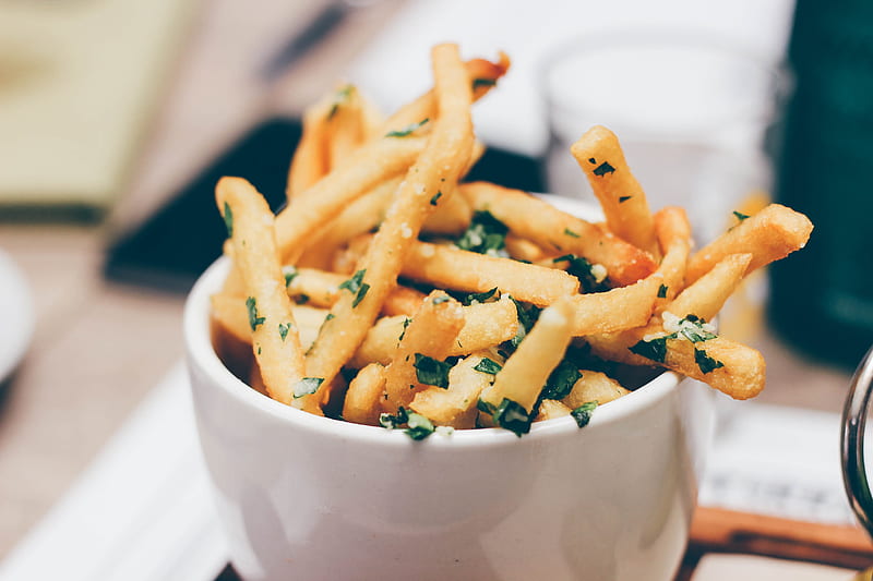 French fries in bowl, HD wallpaper